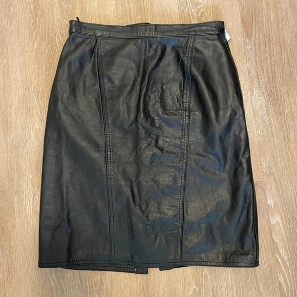 Winlit Vintage Leather Skirt - Picture 1 of 4